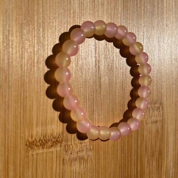 Elegant Pink and Yellow Bohemian Style 8mm Beaded Bracelet Unisex - Picture 5 of 10